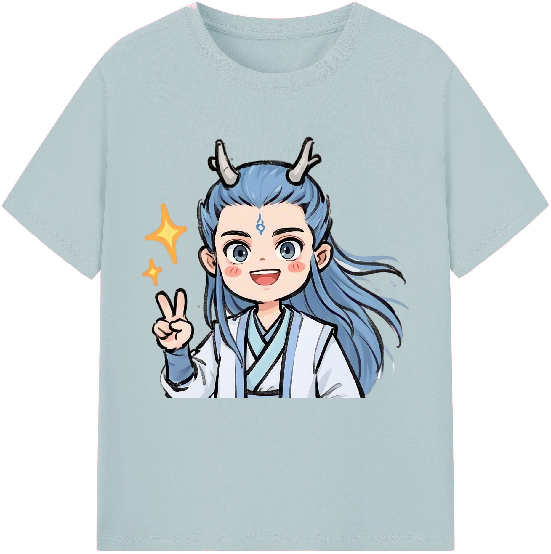 （画像用） Ne Zha 2 ナタ 魔童の大暴れ 綿100％半袖Tシャツ（フロントプリント）